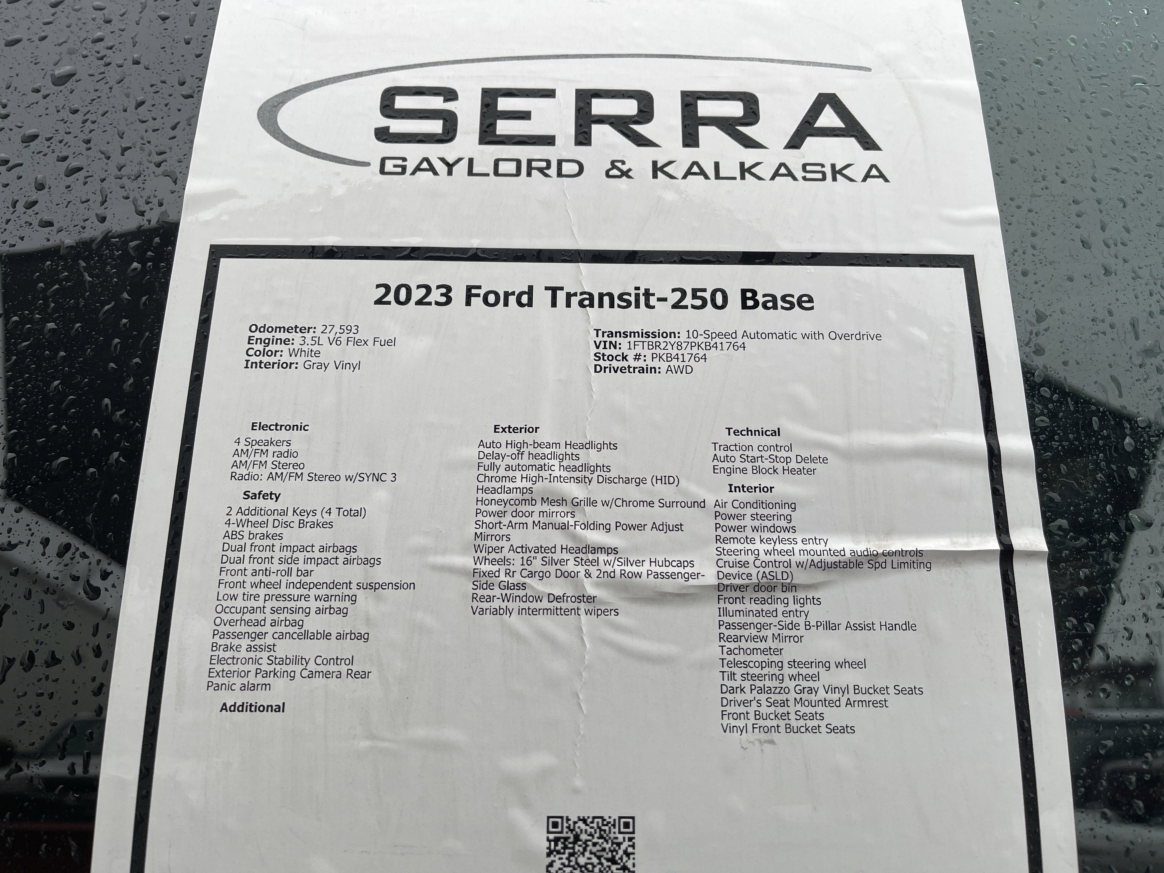 2023 Ford Transit Cargo Van Base