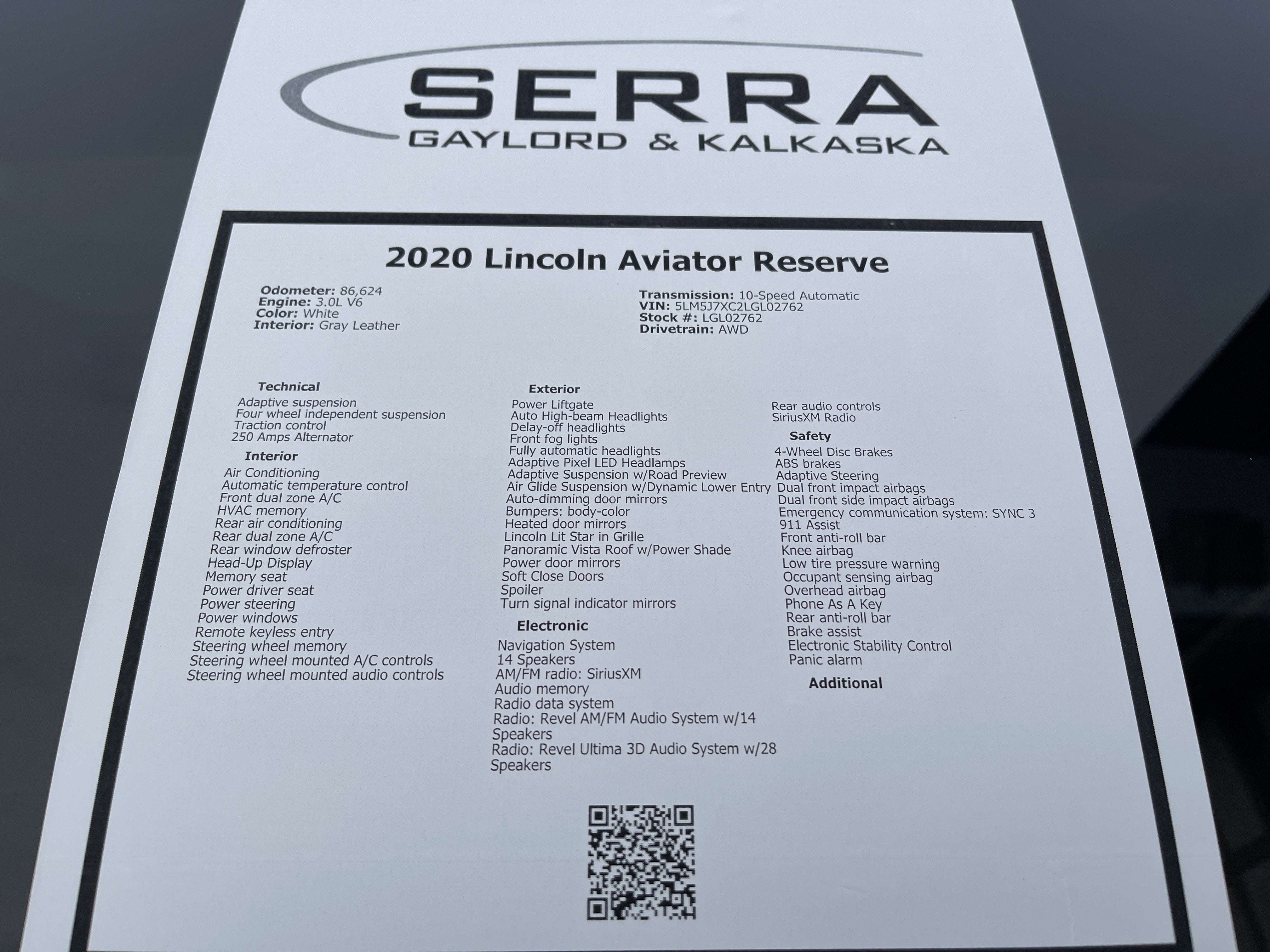 2020 Lincoln Aviator Reserve