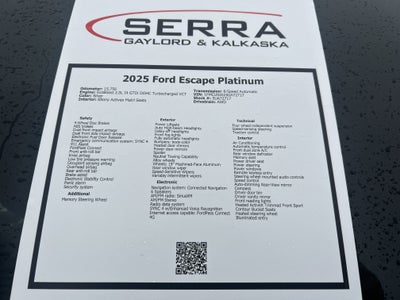 2025 Ford Escape Platinum