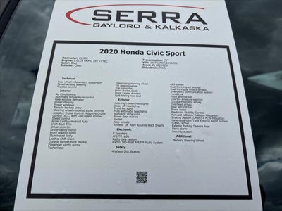 2020 Honda Civic Sedan Sport