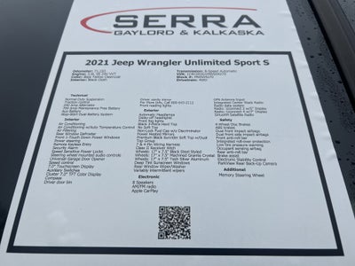 2021 Jeep Wrangler Unlimited Sport S