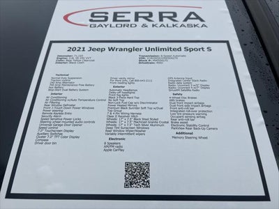 2021 Jeep Wrangler Unlimited Sport