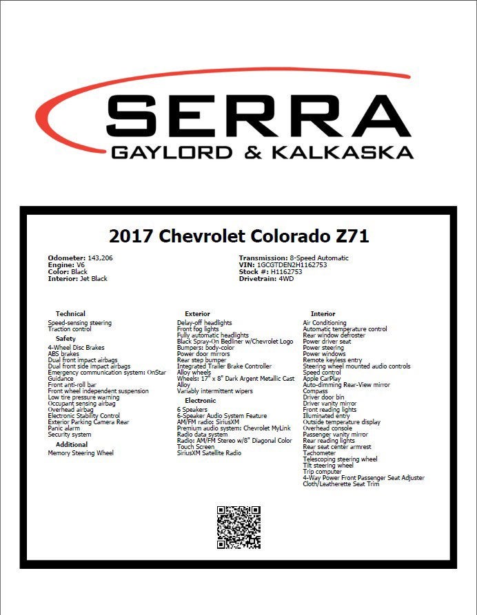 2017 Chevrolet Colorado Z71