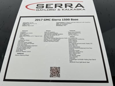 2017 GMC Sierra 1500 Base