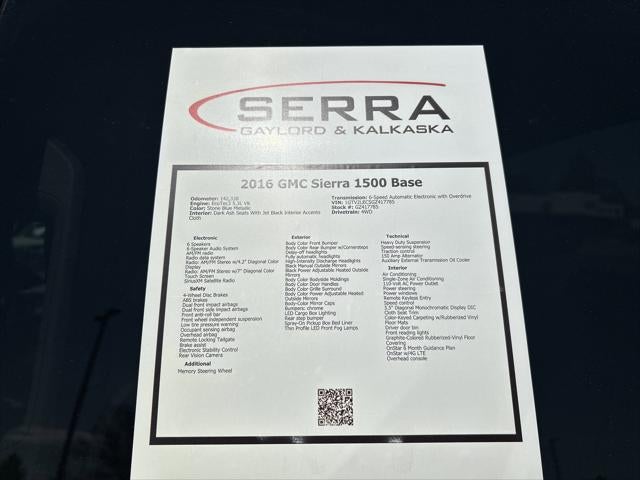 2016 GMC Sierra 1500 4WD Double Cab 143.5'