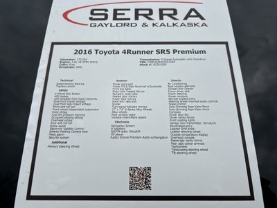 2016 Toyota 4Runner SR5 Premium