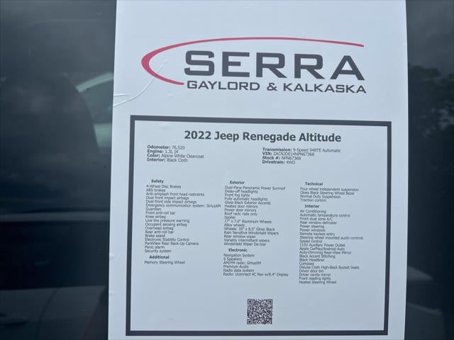 2022 Jeep Renegade Altitude 4x4