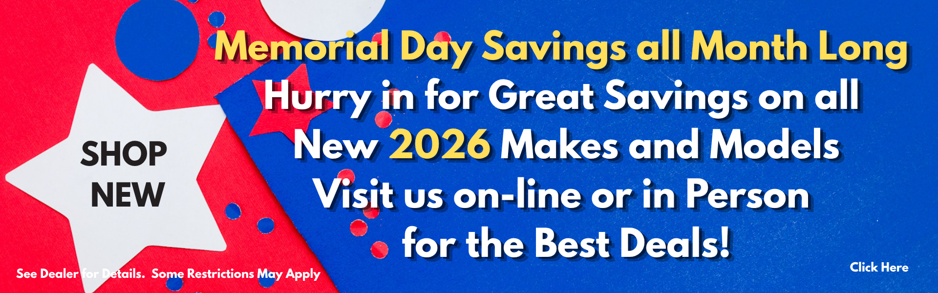 Memorial day savings all month long May 2026