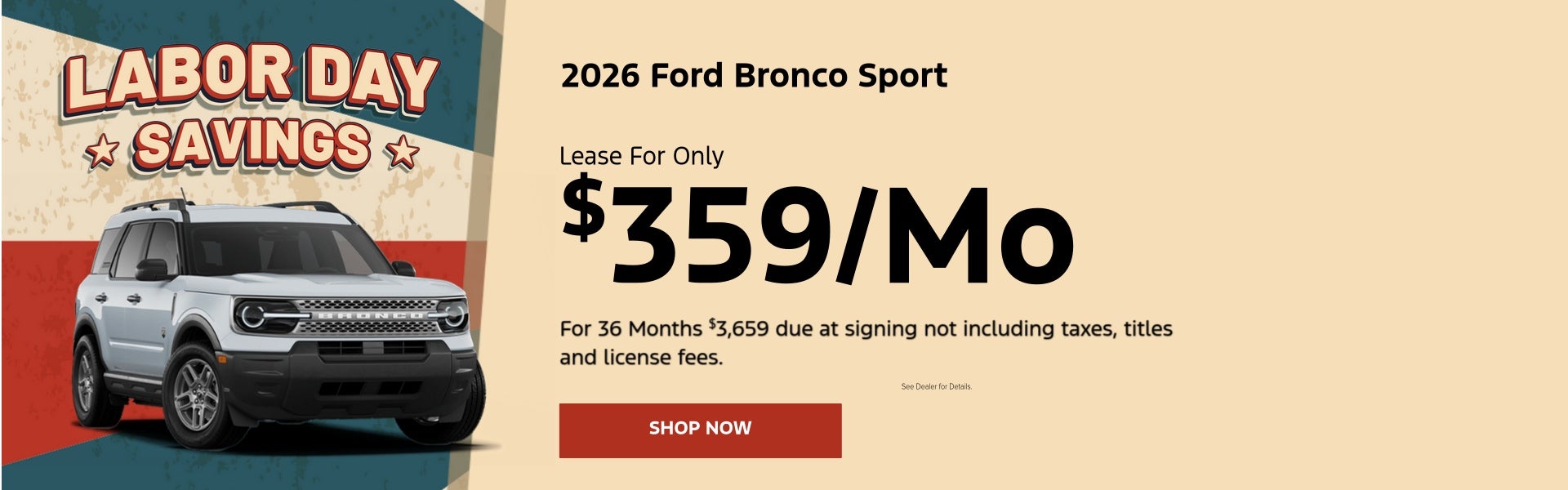 September 26 Specials - 26 Bronco