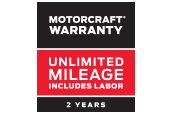 Motorcraft® Warranty: Two years. Unlimited mileage. Includes labor.*